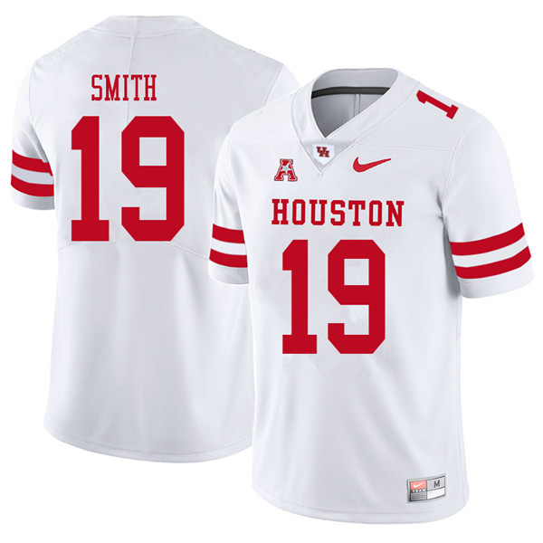 2018 Men #19 Javian Smith Houston Cougars College Football Jerseys Sale-White